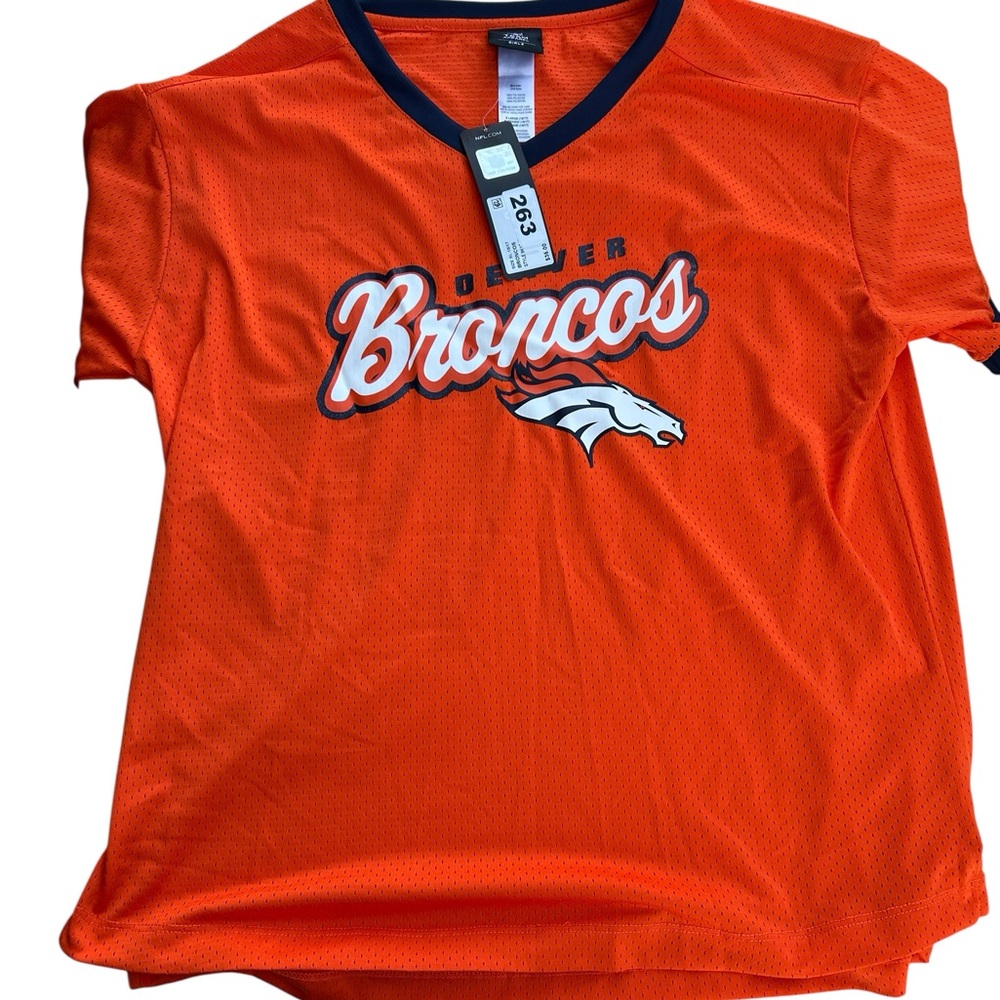 NFL New Youth Kids Orange Broncos Shirt X-Large